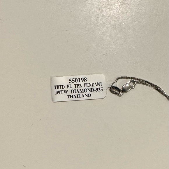 Topaz & Diamond Silver Pendant Chain New! - Picture 5 of 5